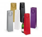 Punga Premium pentru sticle/cadouri, culori variate uni, 9x6.5x27cm