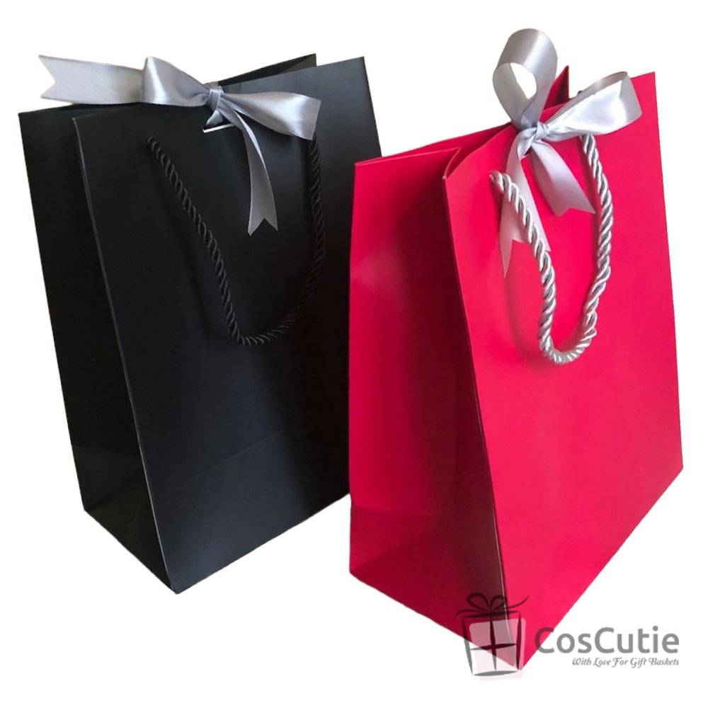 Pungi cadou Soft Touch Velvet Premium, Negru 18x23x10 cm