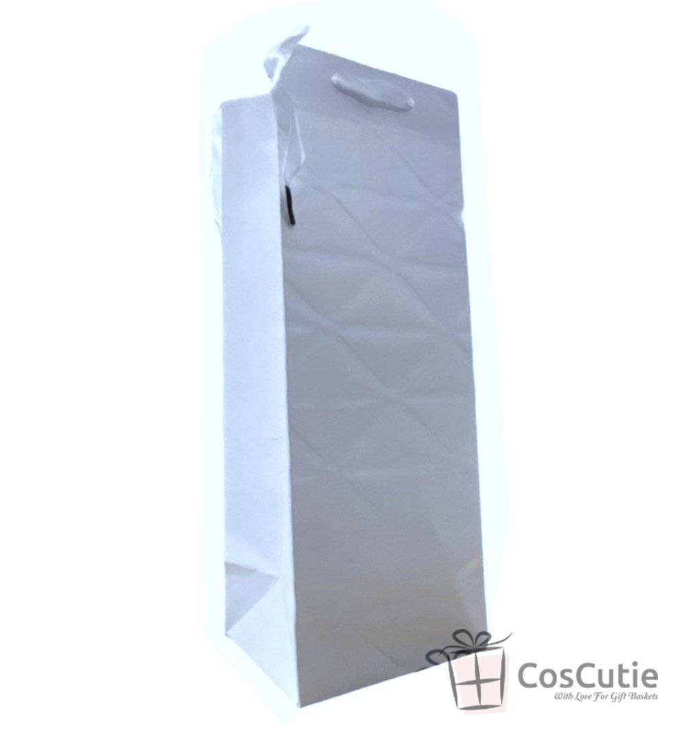 Pungi cadou Sticla, carton embosat, culori uni, 12x10x34cm