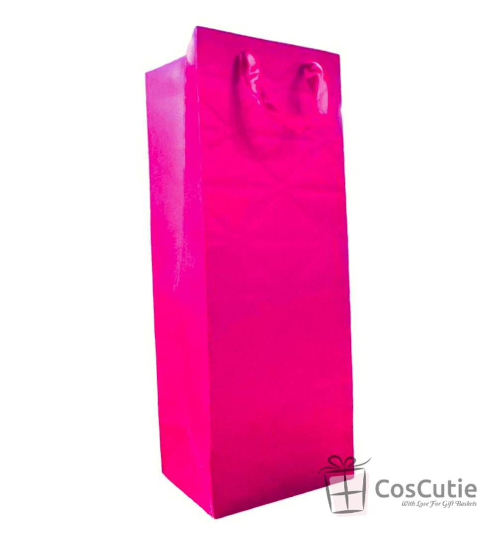 Pungi cadou Sticla, carton embosat, culori uni, 12x10x34cm