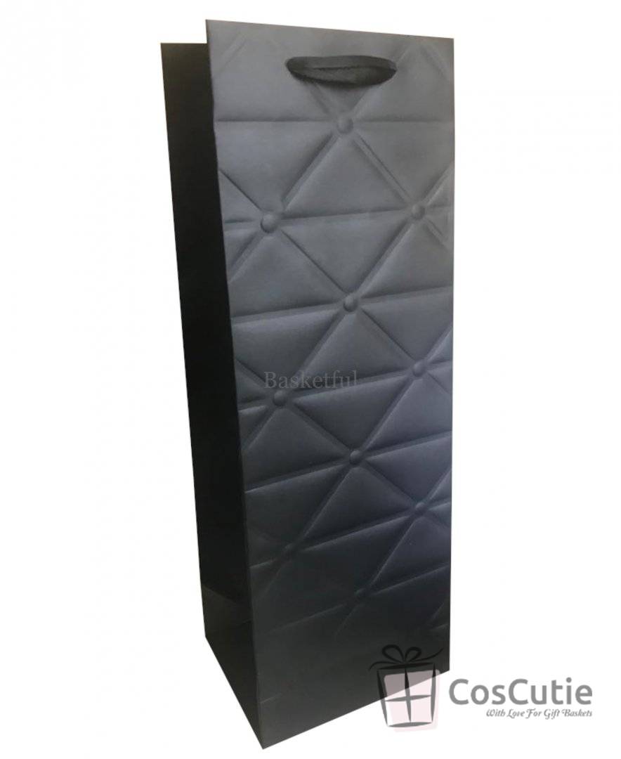 Pungi cadou Sticla, carton embosat, culori uni, 12x10x34cm