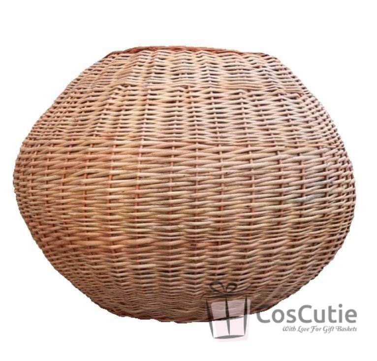 Abajur decorativ din rachita naturala, Model Glob Mediu (Diametru 50 cm)