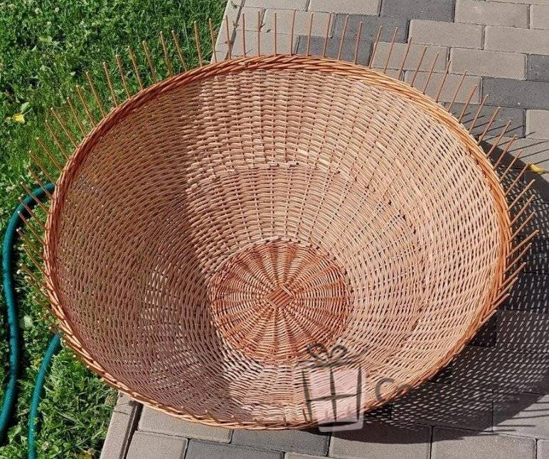 Abajur din rachita naturala, diametru 90 cm, H 45 cm