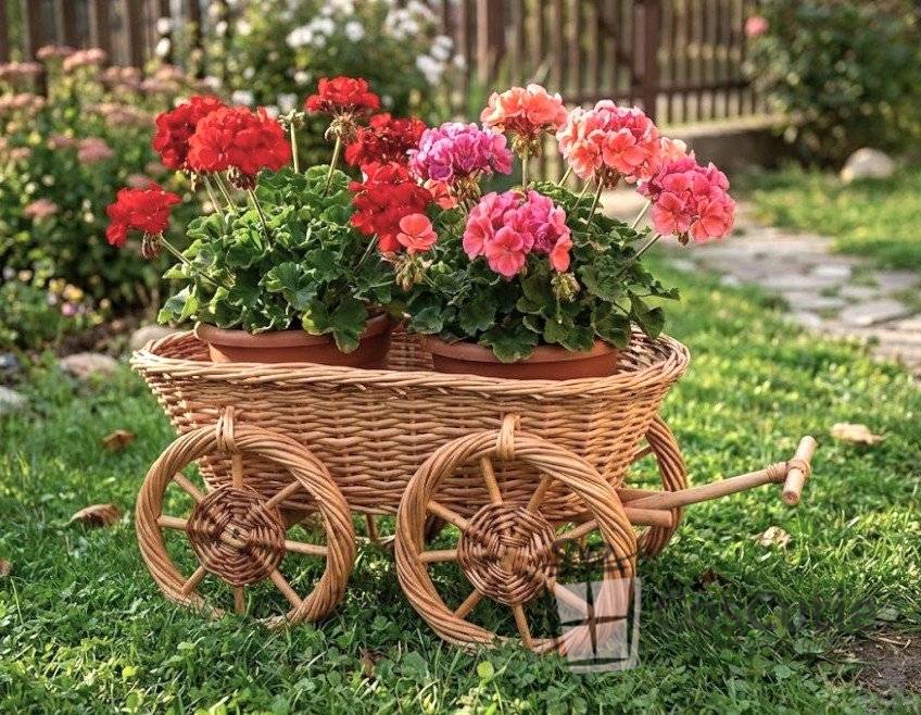 Caruta din rachita, cos suport flori, decoratiune rustica 60x25x27 cm