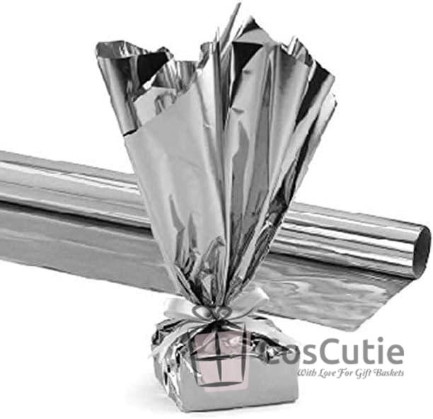 Coli Celofan metalizat Argintiu 70x90cm, 100buc/set