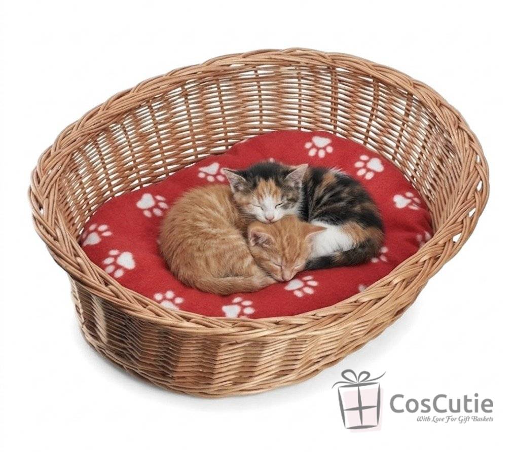 Cos animale talie mica din rachita 45x30 cm