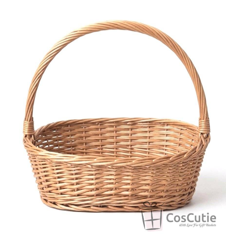 Cos cadou din rachita cu maner 30 cm, Mic