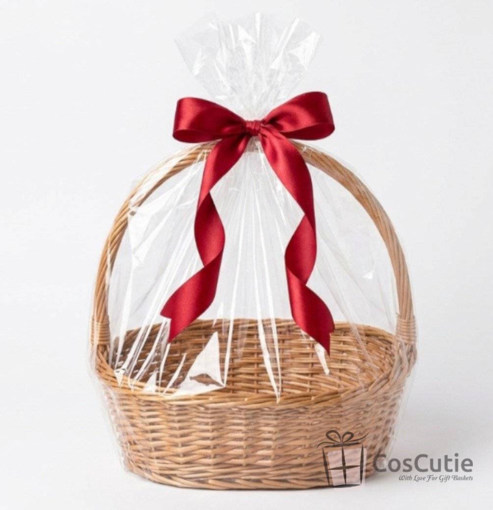 Cos cadou din rachita cu maner 30 cm, Mic