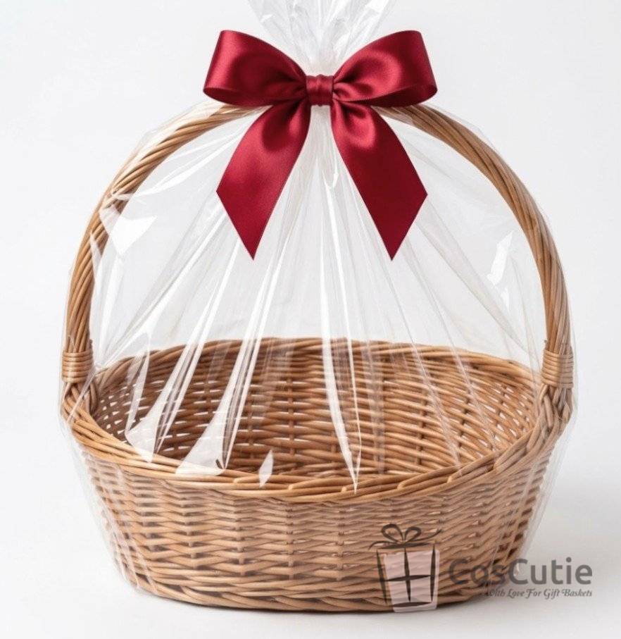 Cos cadou din rachita cu maner 40 cm, Mare