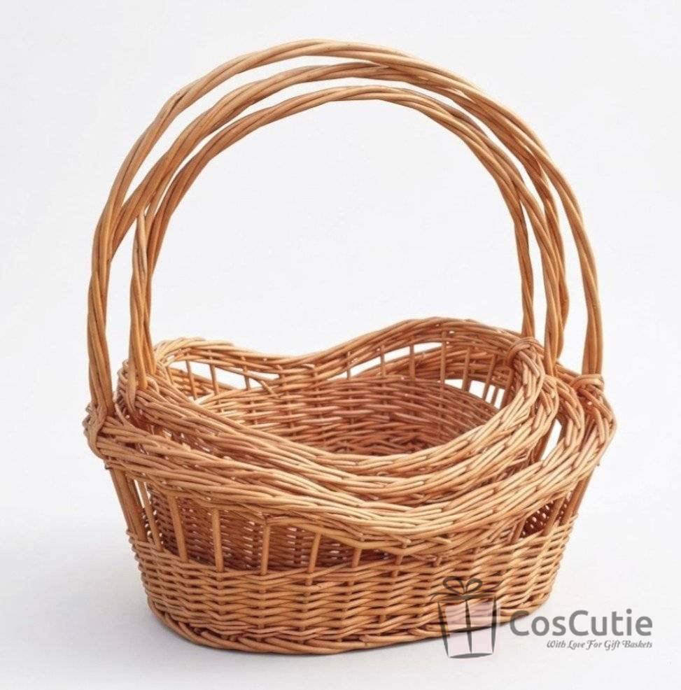  Cos din rachita model barcuta, pentru cadouri si expunere produse 45 cm