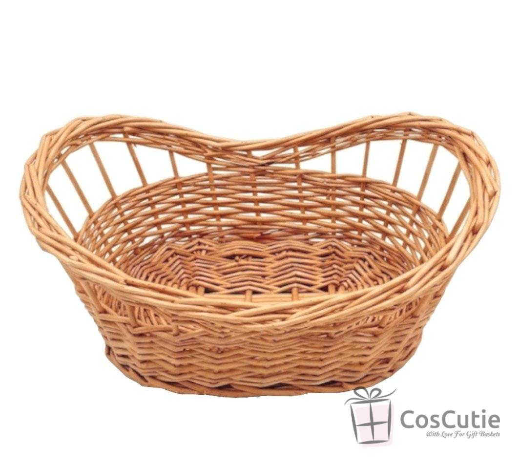 Cos mare cadou din rachita model barcuta 45 cm XL