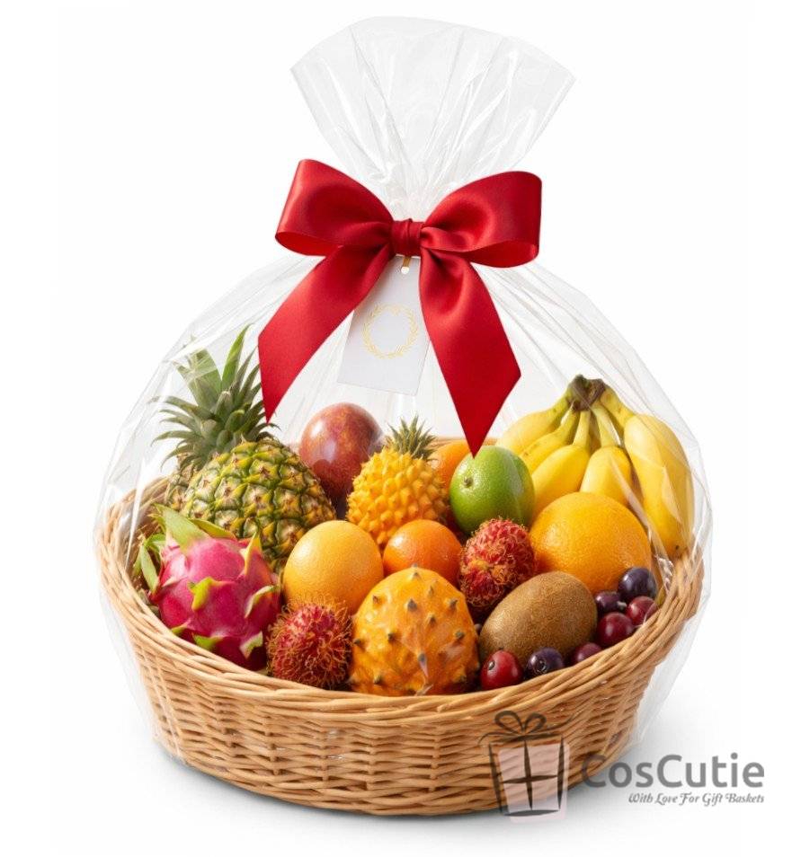 Cos din rachita naturala, model oval asimetric, 45 cm XL