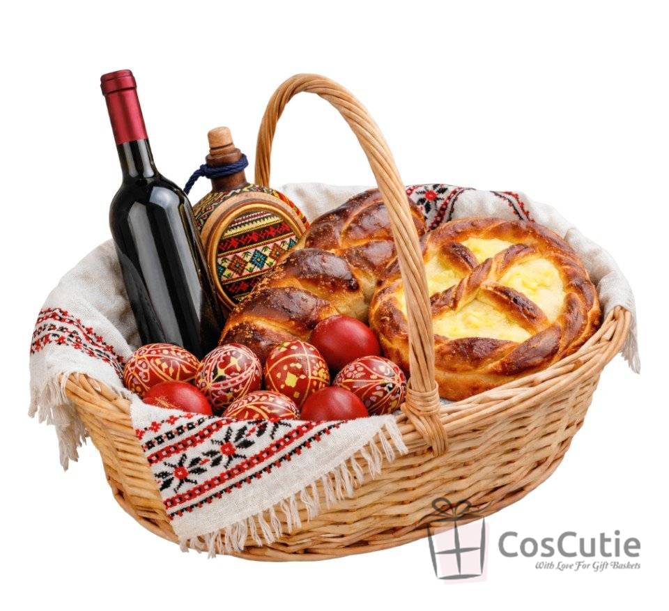 Cos oval traditional din rachita cu maner 44 cm, L
