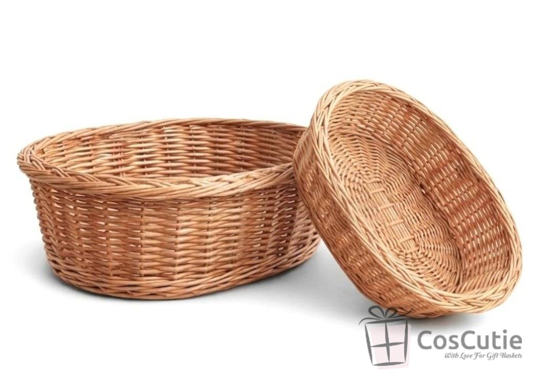 Cos din rachita naturala, model oval, 35 cm