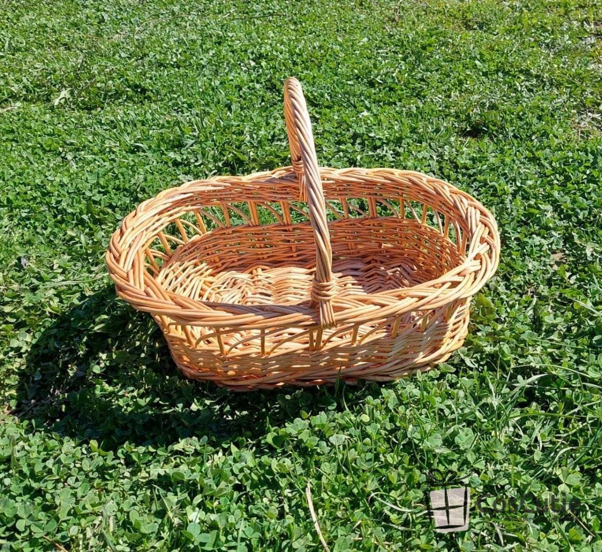 Cos cadou oval dantelat, mic, 30x20x10/25cm