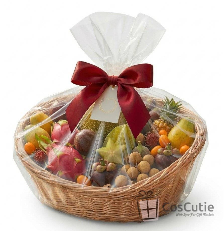 Cos din rachita naturala, model oval asimetric, 35 cm