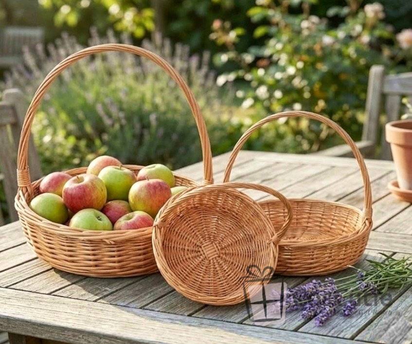 Cos cadou rachita rotund, 25cm S