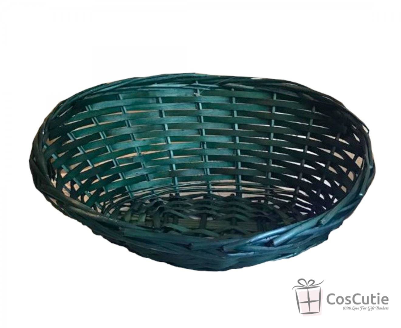 Cos cadou ratan, asimetric, diverse culori, 33x27x15/8cm