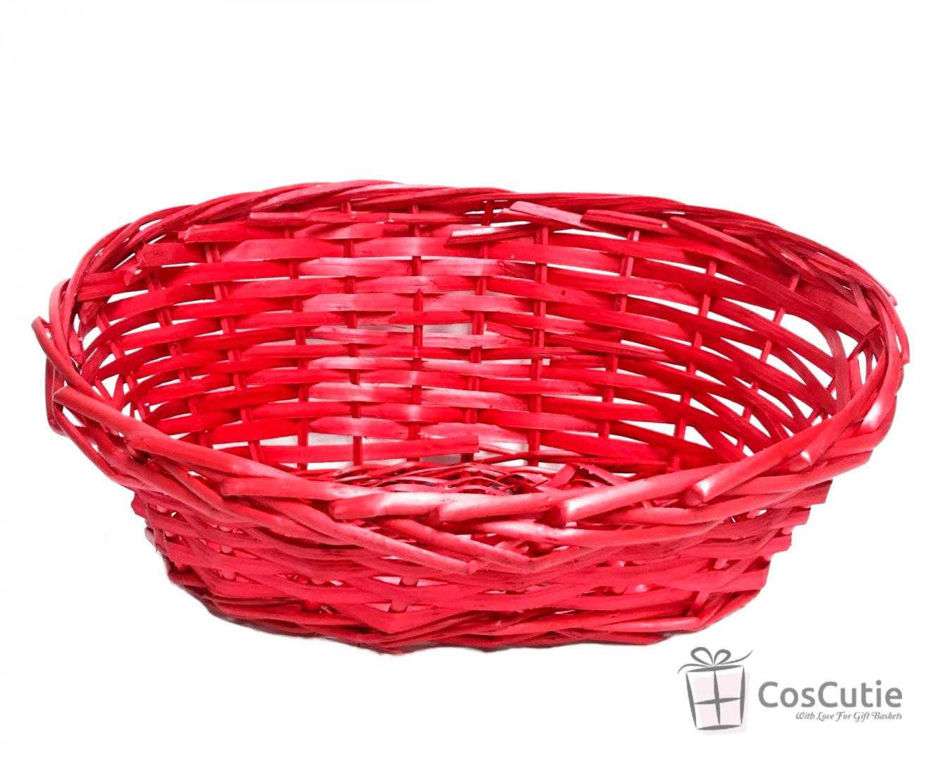 Cos cadou ratan, asimetric, diverse culori, 33x27x15/8cm