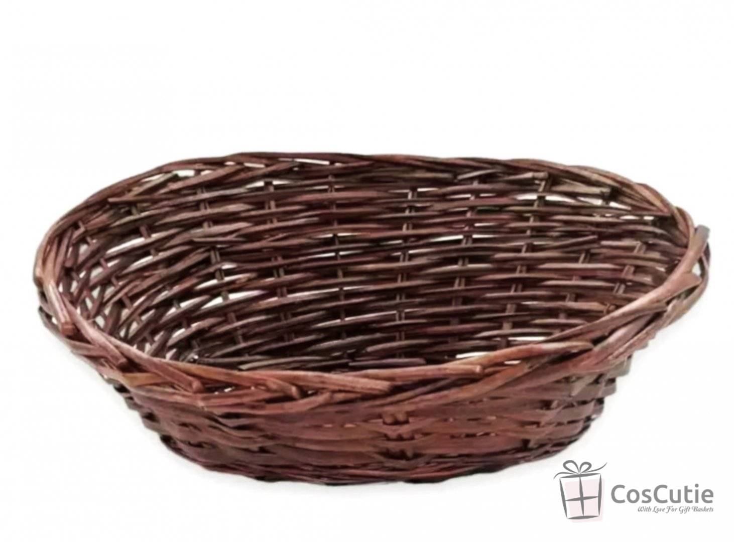 Cos cadou ratan, asimetric, diverse culori, 33x27x15/8cm