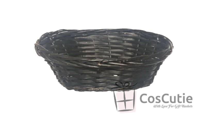 Cos cadou ratan, asimetric, diverse culori, 33x27x15/8cm