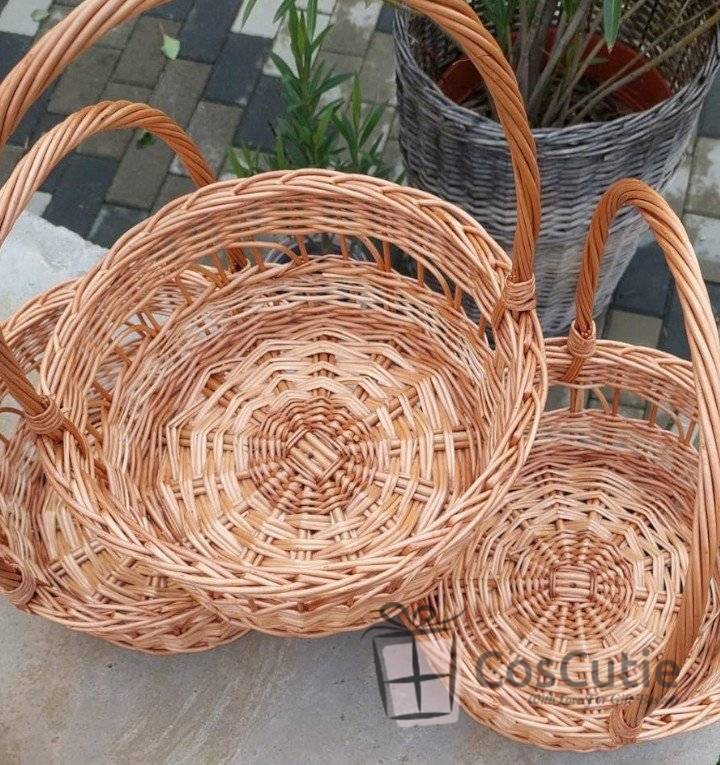 Cos cadou rotund dantelat 30 cm, Mediu