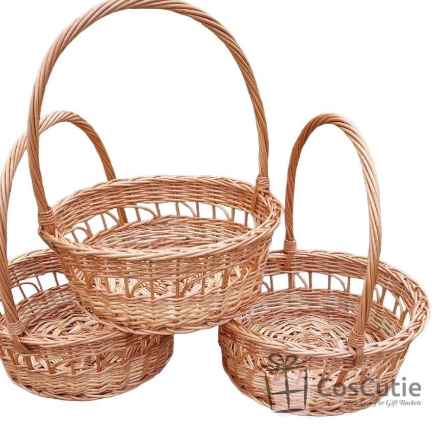 Cos cadou rotund dantelat 30 cm, Mediu