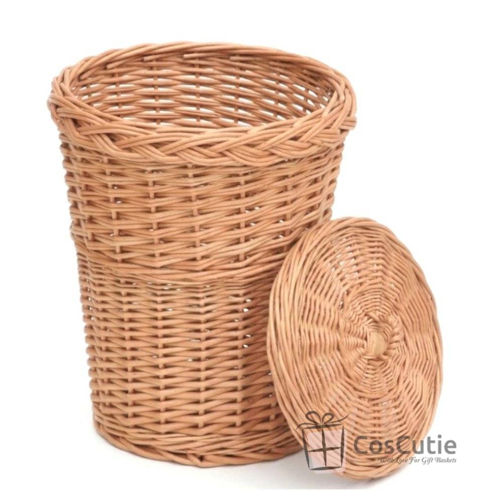 Cos din rachita cu capac pentru depozitare, 30x40 cm