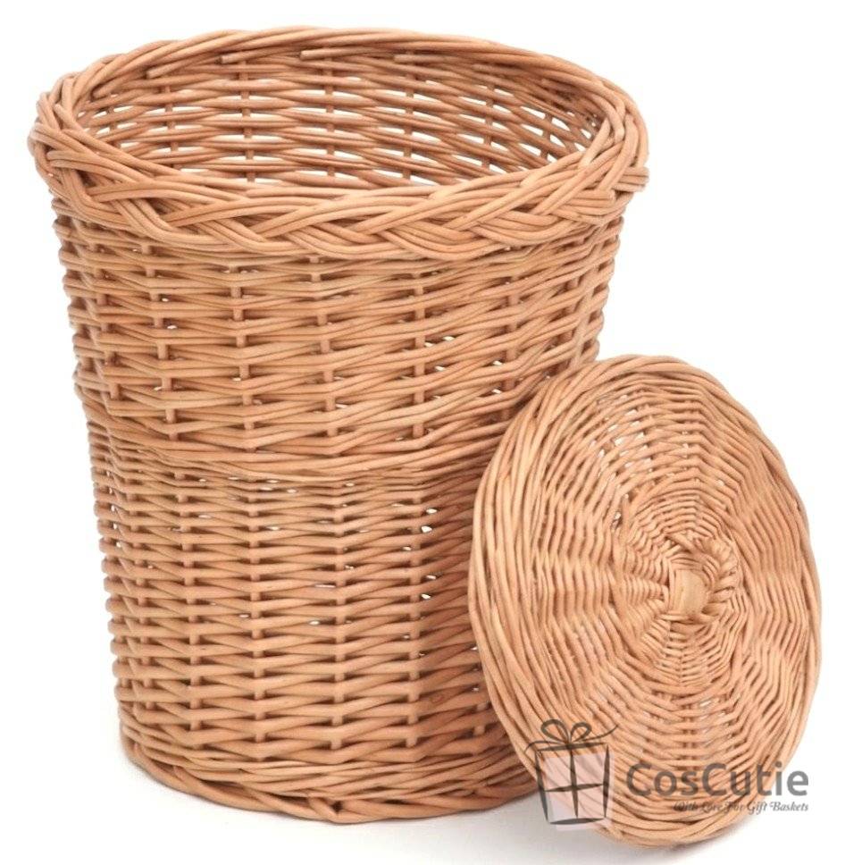 Cos din rachita cu capac pentru depozitare, 40x50 cm