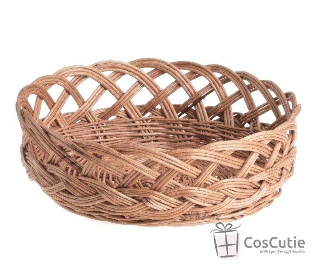 Cos din rachita cu margine decorativa, 25x9 cm