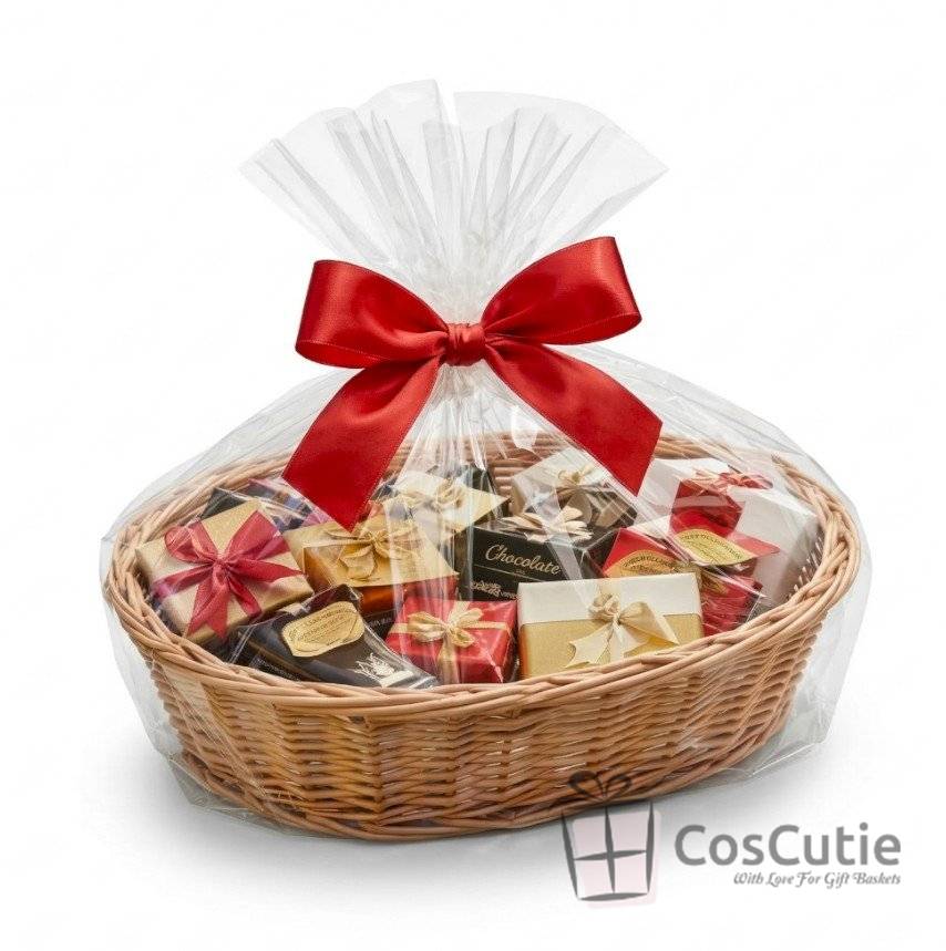 Cos din rachita naturala cu baza din placaj, model oval, 35x25x10 cm