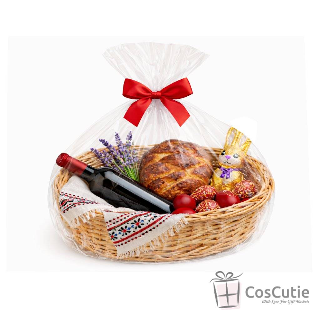 Cos din rachita naturala cu baza din placaj, model oval, 40 cm