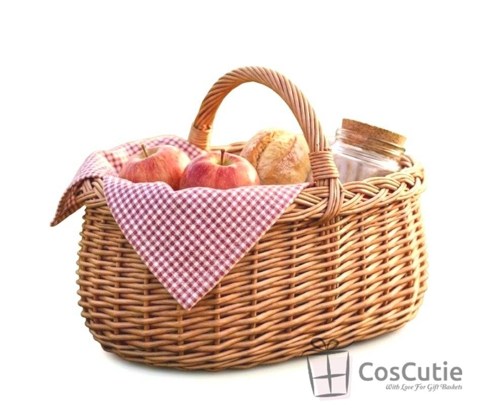 Cos rachita pentru piata, picnic si cumparaturi 40x26x34 cm