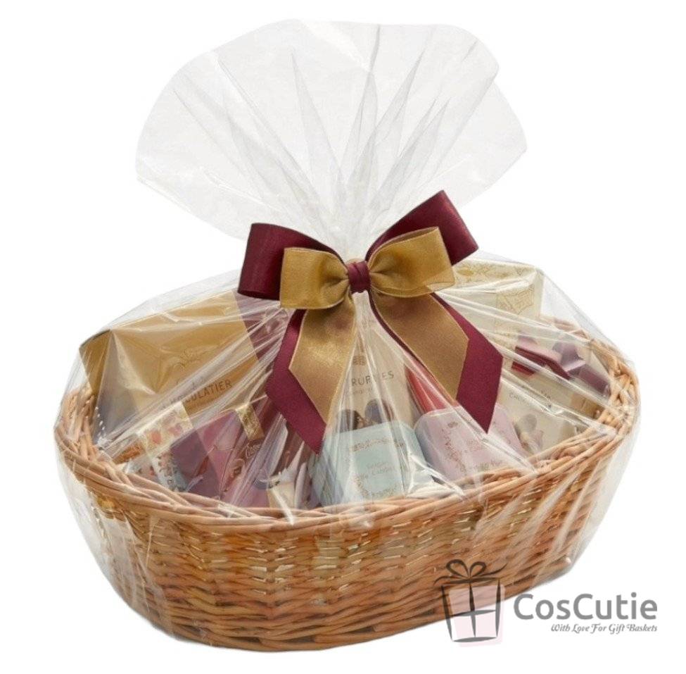 Cos din rachita naturala, model oval, 30 cm