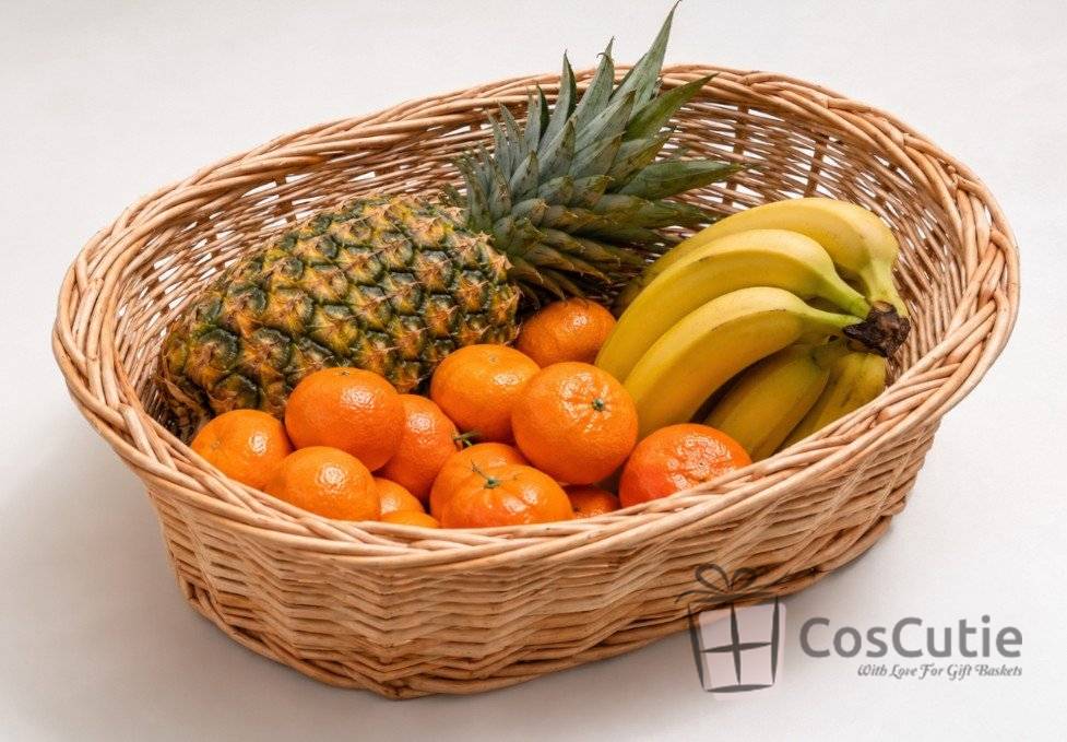 Cos din rachita naturala, model oval, 40 cm