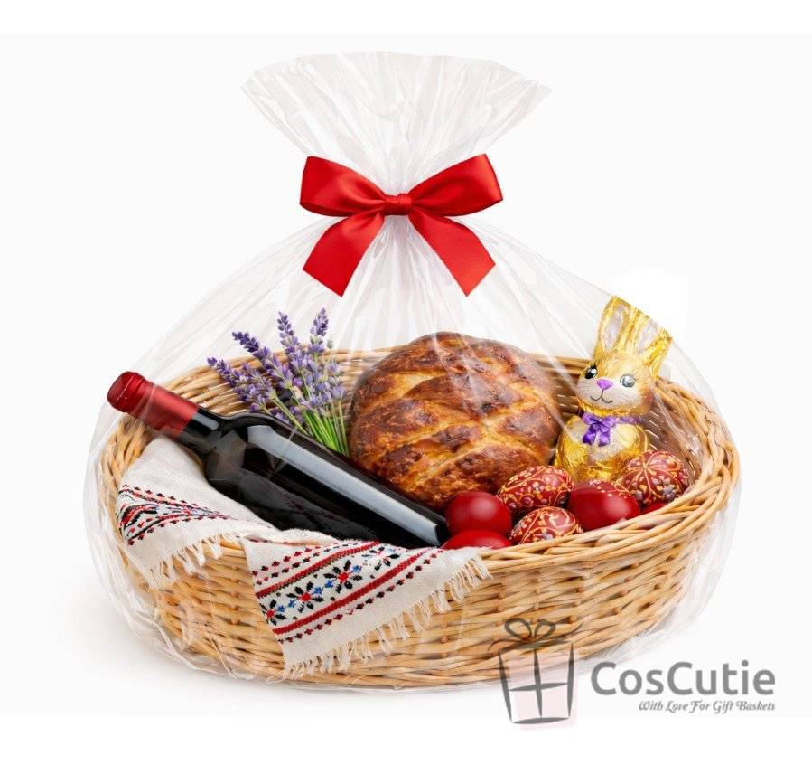 Cos din rachita naturala, model oval, 40 cm