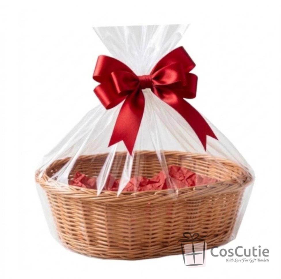 Cos din rachita naturala, model oval, 44 cm