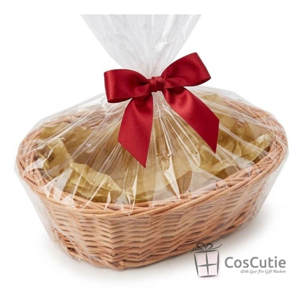 Cos din rachita naturala, model oval, 44 cm