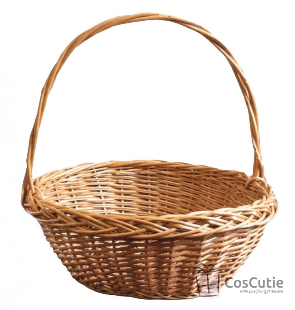 Cos din Rachita pentru Flori si Cadouri cu Maner - 35 cm