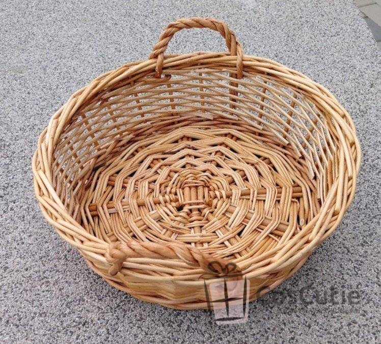Cos din rachita rotund cu 2 manere, 35 cm