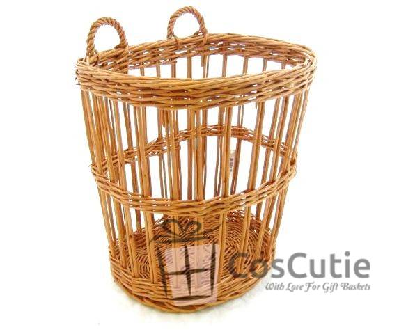 Cos mic display din rachita cu agatatori, 30x20x30 cm