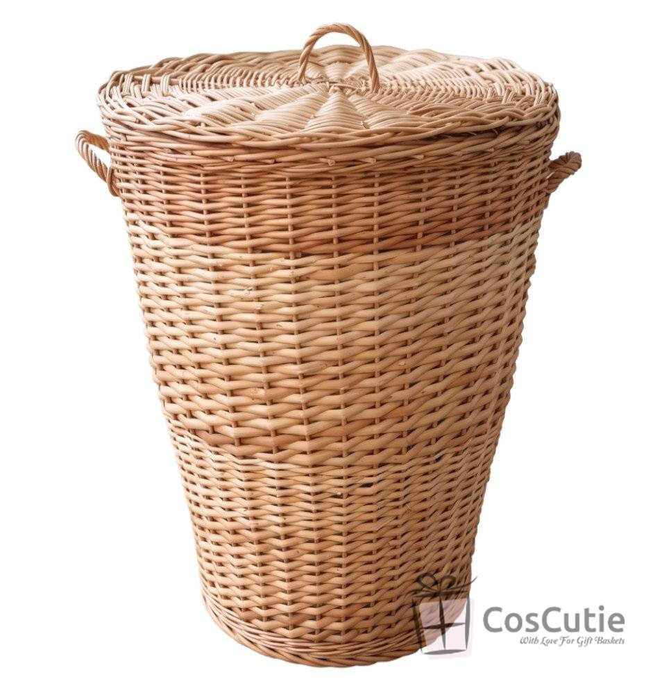 Cos din rachita pentru depozitare, cu capac detasabil, 50x60 cm