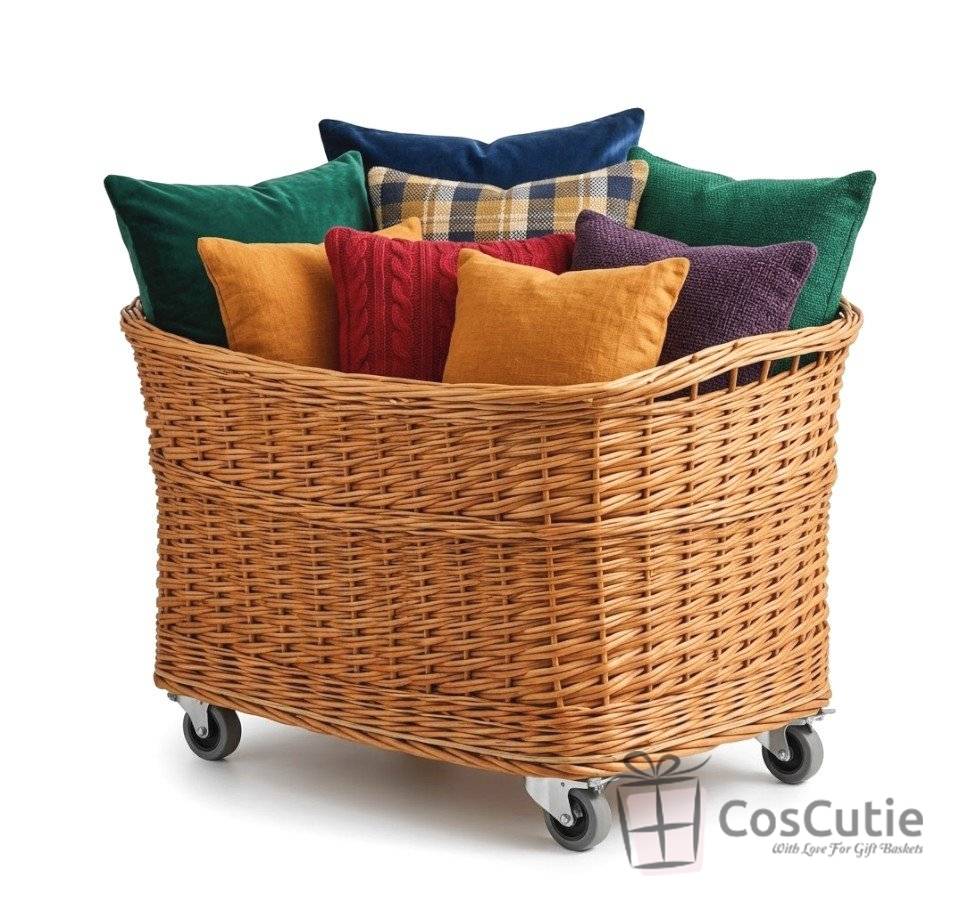 Cos mobil din rachita pentru magazine si casa, 65x47x50 cm