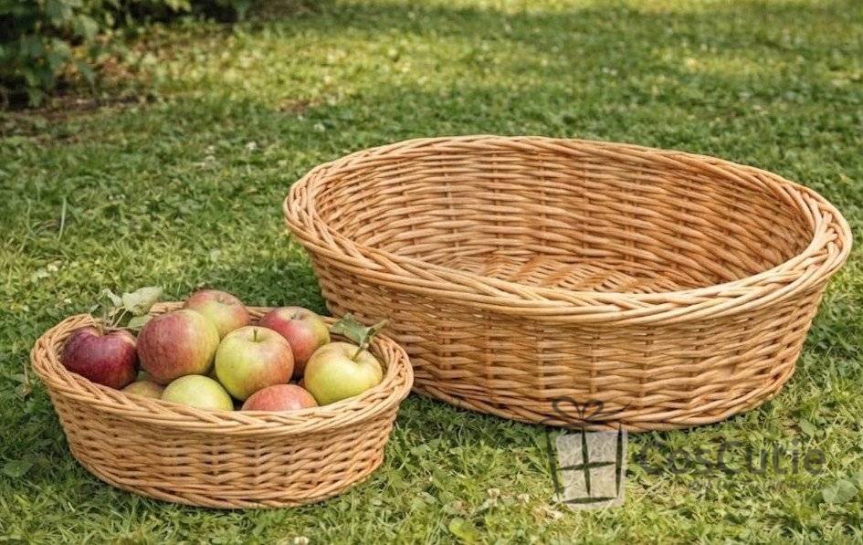 Cos din rachita naturala model oval 50 cm XXL