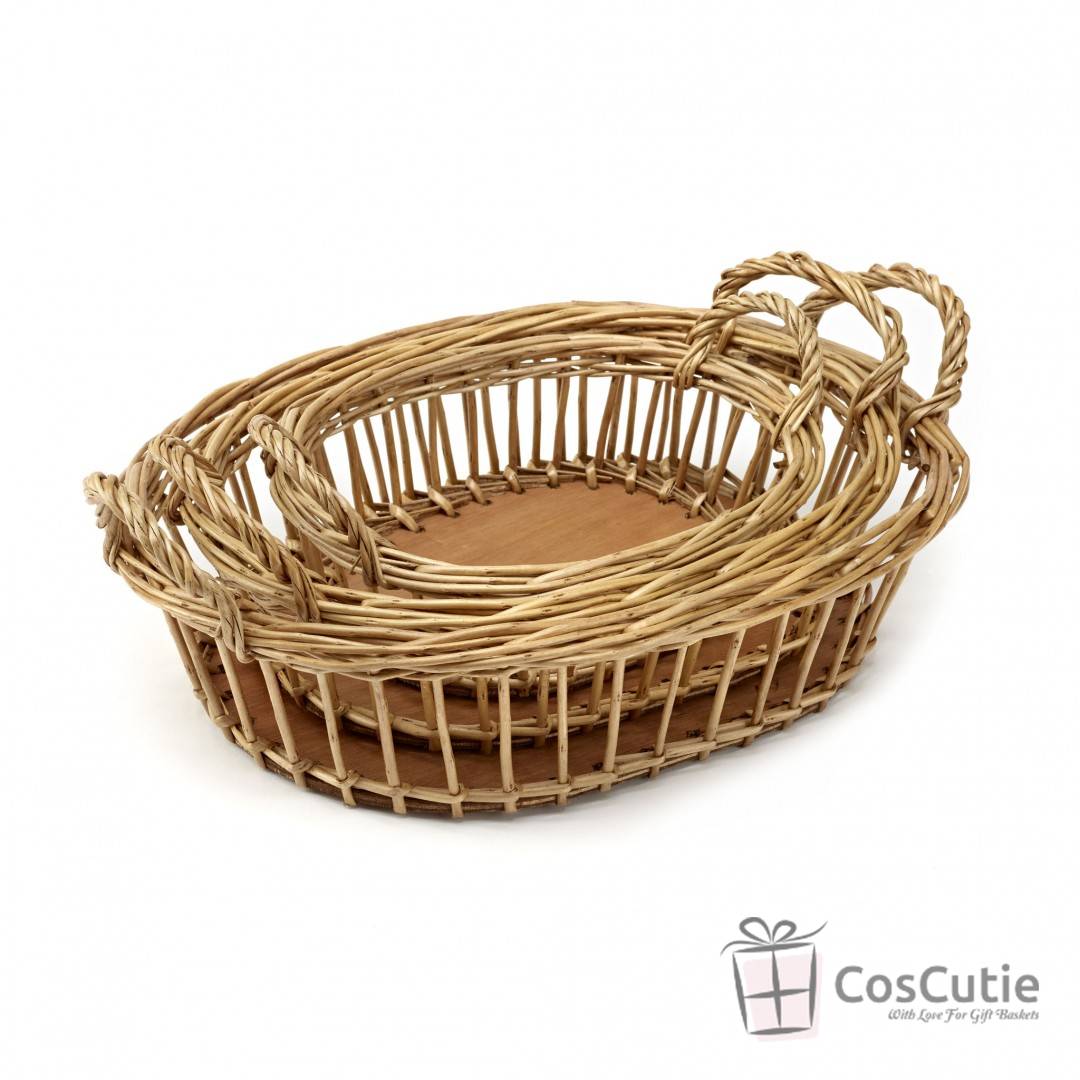 Cos oval cu manere, 25x16x8 cm