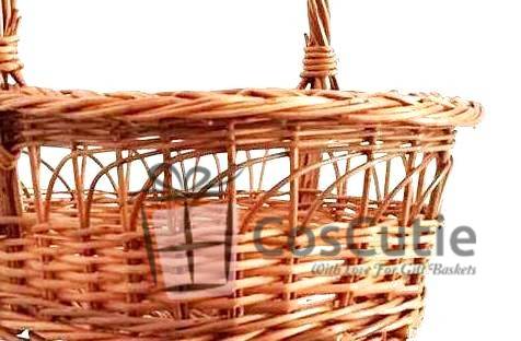 Cos oval dantelat Mediu cu toarta 35 cm