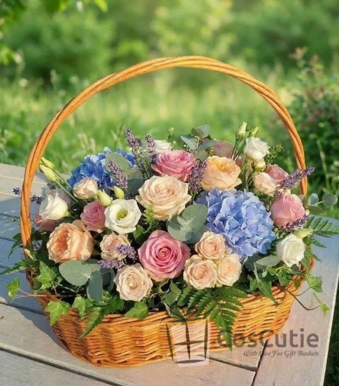 Cos cadou oval din rachita 30 cm, S