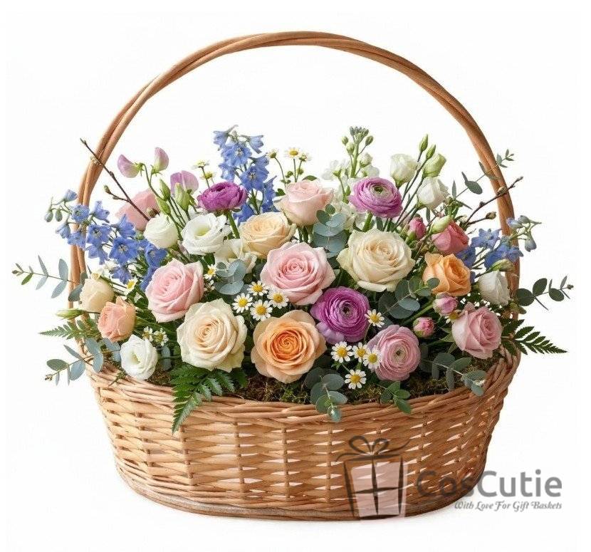 Cos oval din rachita 40 cm, L