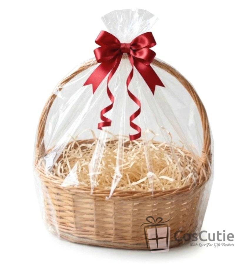 Cos oval din rachita cu baza din placaj 30 cm, M
