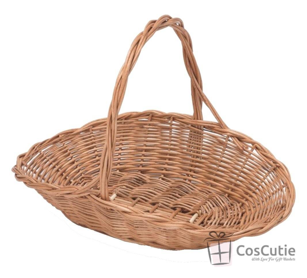 Cos Oval din Rachita pentru Flori si Cadouri 43x28x30 cm
